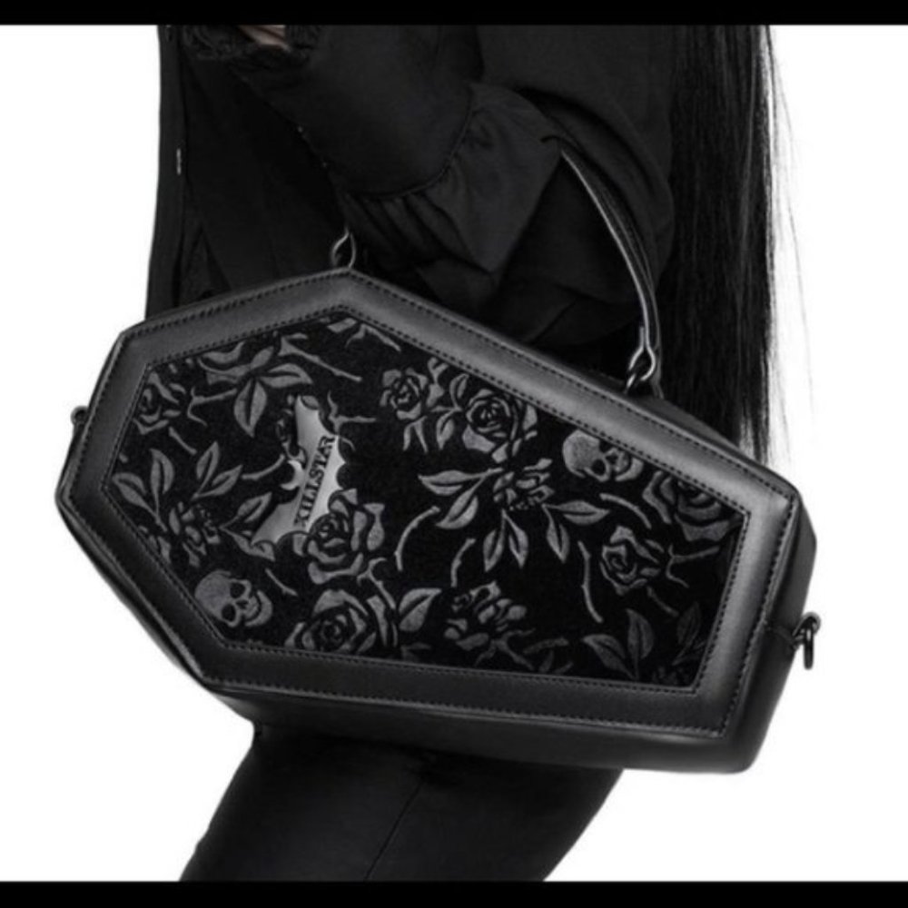 Killstar Vampire's Kiss BLACK Coffin Handbag nwt - Picture 9 of 15